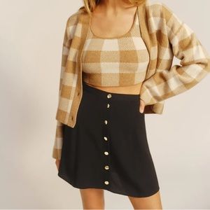 Reformation Vicente Skirt 4 Black Lightly Worn